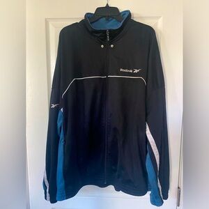 Reebok Athletic Black Full Zip Warm Up 90s Track Jackets